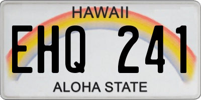 HI license plate EHQ241