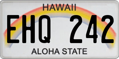 HI license plate EHQ242