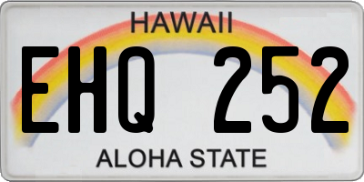 HI license plate EHQ252