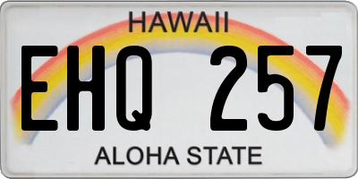 HI license plate EHQ257
