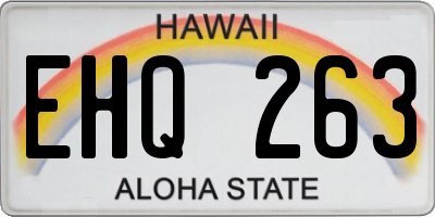 HI license plate EHQ263