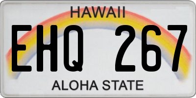 HI license plate EHQ267