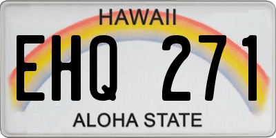 HI license plate EHQ271