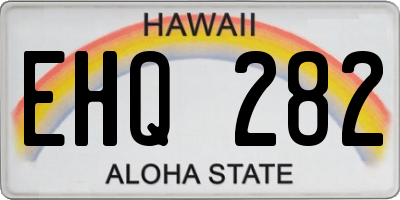 HI license plate EHQ282