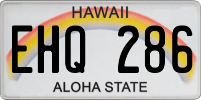 HI license plate EHQ286