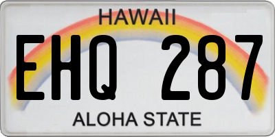 HI license plate EHQ287