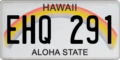 HI license plate EHQ291