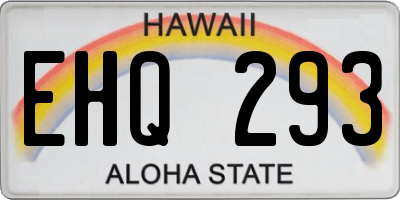 HI license plate EHQ293