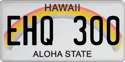 HI license plate EHQ300