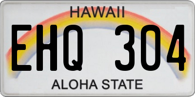 HI license plate EHQ304