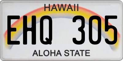 HI license plate EHQ305
