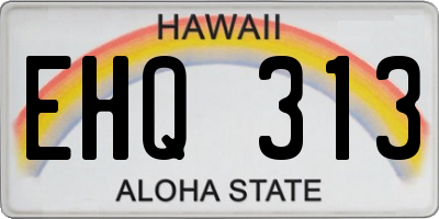 HI license plate EHQ313