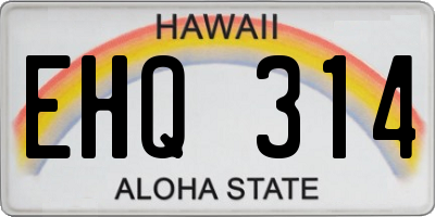 HI license plate EHQ314