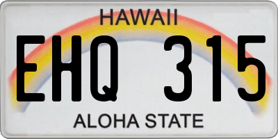 HI license plate EHQ315