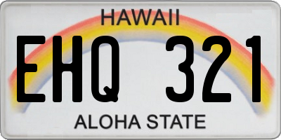 HI license plate EHQ321