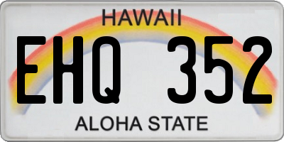 HI license plate EHQ352