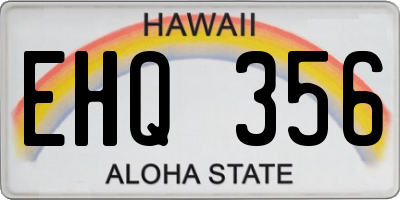 HI license plate EHQ356
