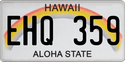 HI license plate EHQ359