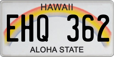 HI license plate EHQ362