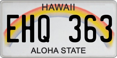 HI license plate EHQ363
