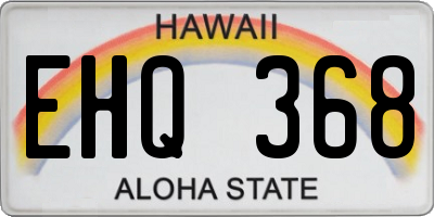 HI license plate EHQ368