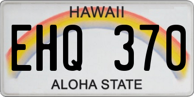 HI license plate EHQ370