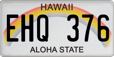 HI license plate EHQ376