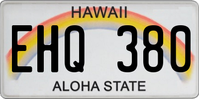 HI license plate EHQ380