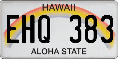 HI license plate EHQ383