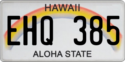 HI license plate EHQ385