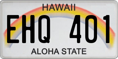 HI license plate EHQ401