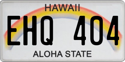 HI license plate EHQ404
