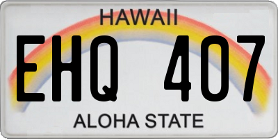 HI license plate EHQ407
