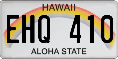 HI license plate EHQ410