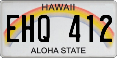 HI license plate EHQ412