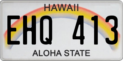 HI license plate EHQ413