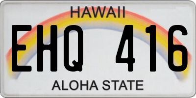 HI license plate EHQ416