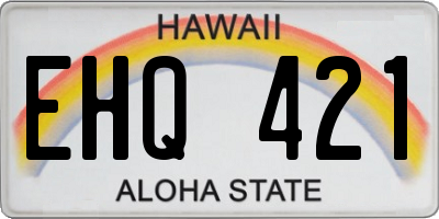 HI license plate EHQ421