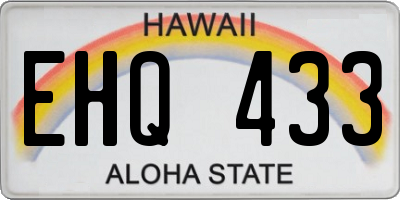 HI license plate EHQ433