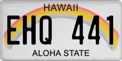 HI license plate EHQ441