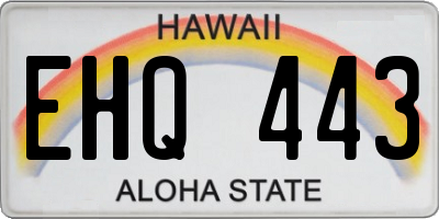 HI license plate EHQ443