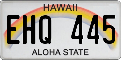 HI license plate EHQ445