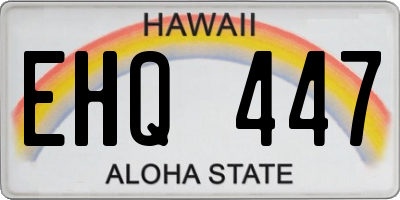 HI license plate EHQ447