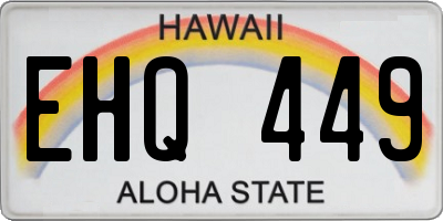 HI license plate EHQ449