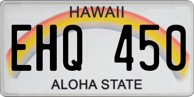HI license plate EHQ450