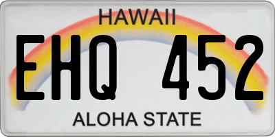 HI license plate EHQ452