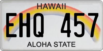 HI license plate EHQ457