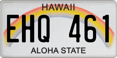 HI license plate EHQ461