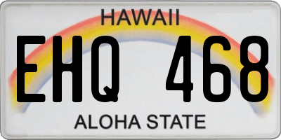 HI license plate EHQ468