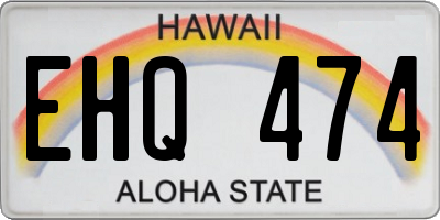 HI license plate EHQ474